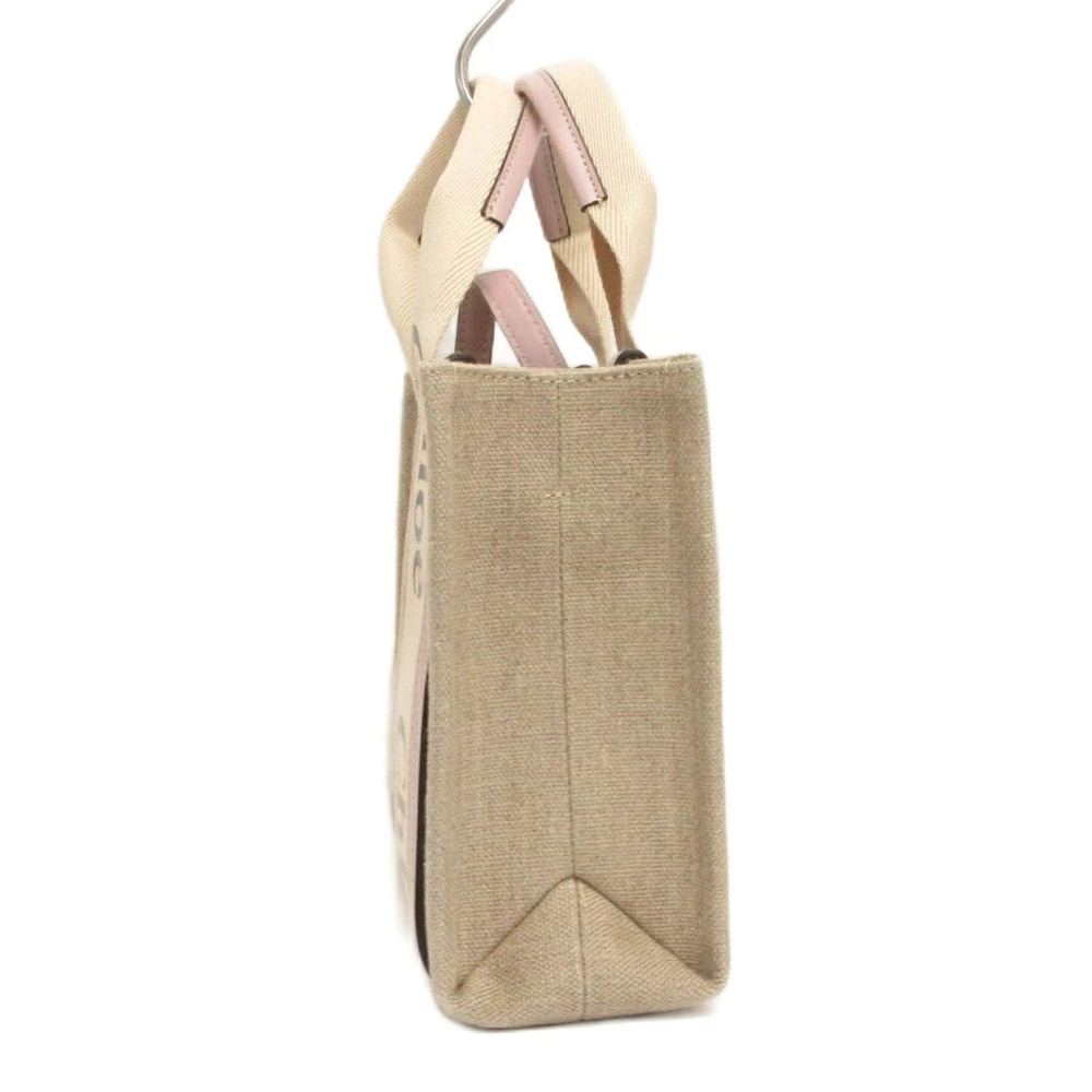 Chloe Bag Beige Woody Pink Canvas Shoulder Handbag Leather Crossbody Tan Pink